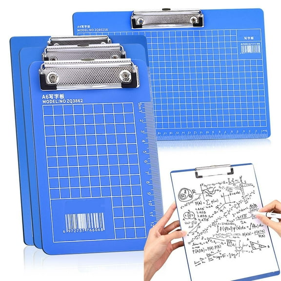 A4 Clipboard Folder | Thick Plastic Document Holder | Expandable Hanging Rings | Durable Writing Board | Holds Up to 80 Sheets | Blue | Office Filing Organizer | Multiple Sizes A4 A5 A6