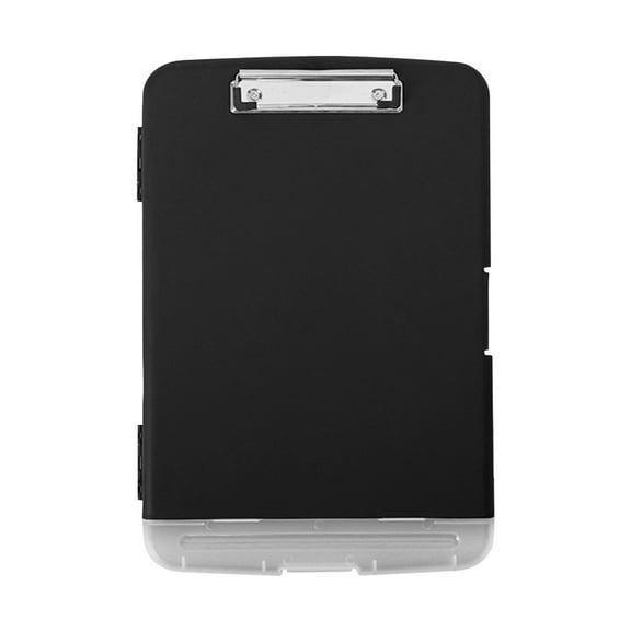 A4 Clipboard Storage Box,Black Plastic Paper Clipboard Paper Holder Storage Clip Board Ideal for School, Letter Size Slim-case Storage Clipboard Home and Office Use School Supplies(Black)