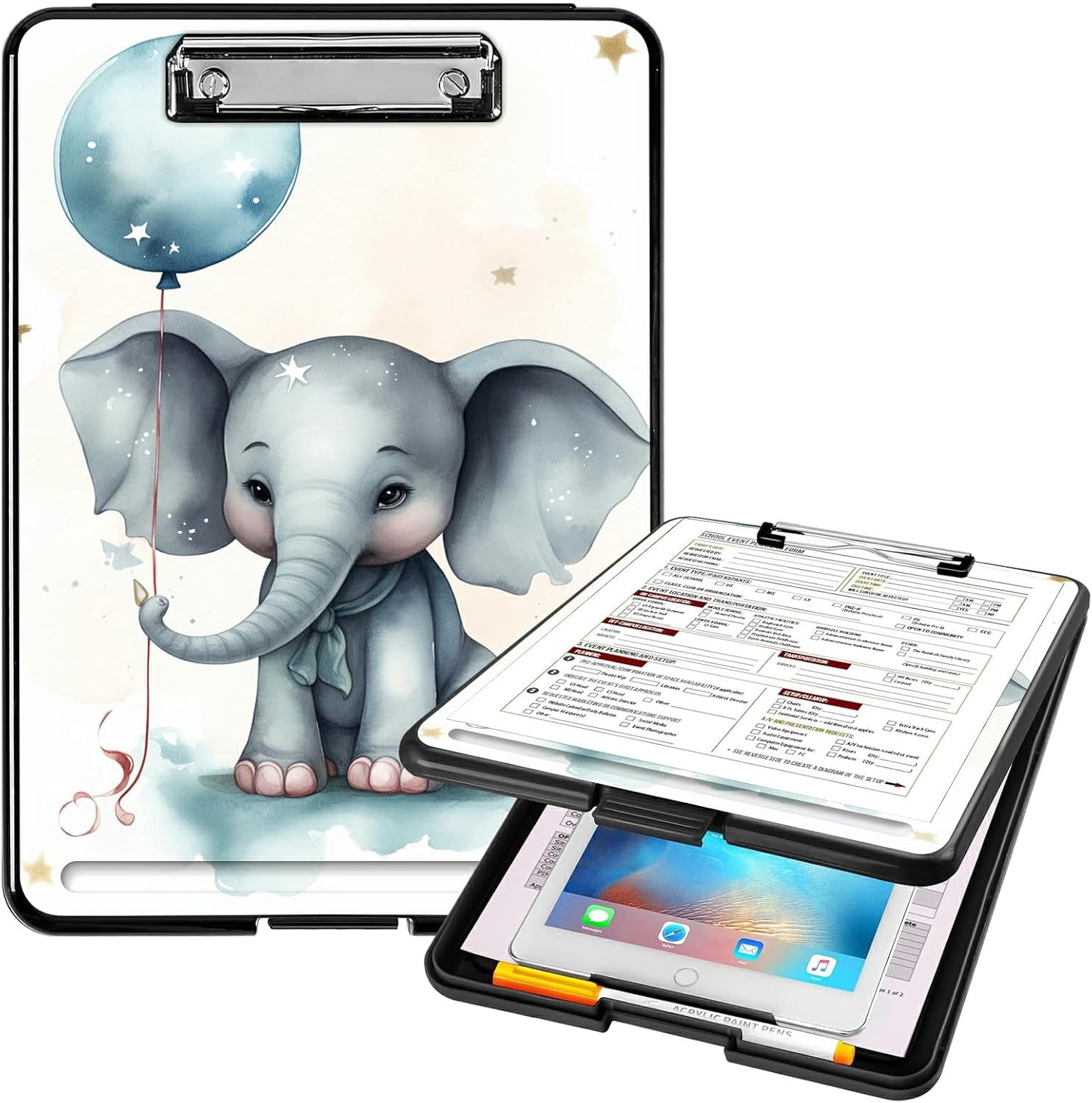 Clipboards - A4 - Plastic - 2 Pack, Offshifter Writing Clipboard With Heavy Duty Clips, Sturdy