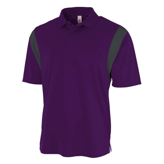 A4 Color Block Polo with Knit Color For Men in Purple Graphite | N3266