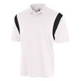 thumbnail image 1 of A4 Color Block Polo with Knit Color For Men in White/Black | N3266, 1 of 2
