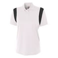thumbnail image 1 of A4 Color Block Polo with Knit Color For Women in White/Black | NW3266, 1 of 2