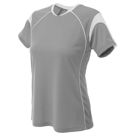 A4 Color Block Pullover Top For Women in Gray/White | NW3260