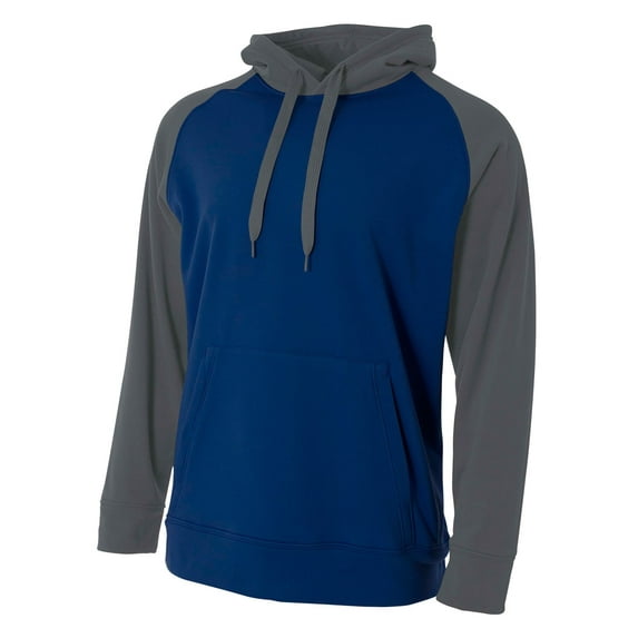 A4 Color Block Tech Fleece Hoodie For Men in Navy/Graphite | N4234