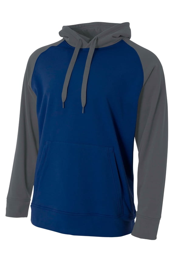Color Block Tech Fleece Hoodie For Men in Navy/Graphite | N4234