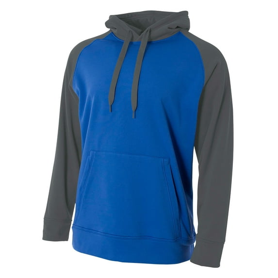 A4 Color Block Tech Fleece Hoodie For Men in Royal/Graphite | N4234