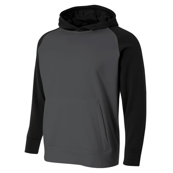 A4 Color Block Tech Fleece Hoodie For Youth Male in Graphite/Black | NB4234