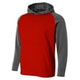 thumbnail image 1 of A4 Color Block Tech Fleece Hoodie For Youth Male in Scarlet/Graphite | NB4234, 1 of 2