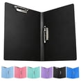 thumbnail image 1 of A4 Color Coded Clip Folder With Metal Clip For Homework And Document Organization - Black, 1 of 9