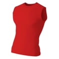 thumbnail image 1 of A4 Compression Muscle Tee For Men in Scarlet | N2306, 1 of 2