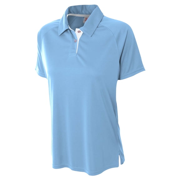 A4 Contrast Polo For Women in Lt Blue/White | NW3293