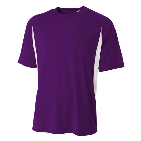 A4 Cooling Performance Color Block Tee For Men in Purple White 2011 | N3181
