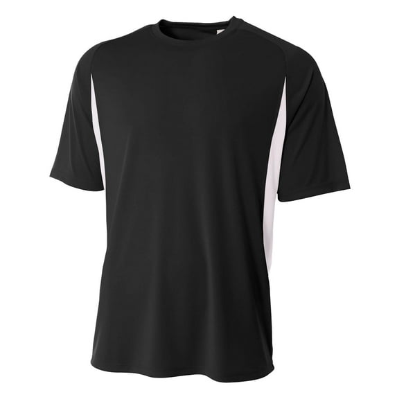A4 Cooling Performance Color Block Tee For Youth Male in Black/White NB3181
