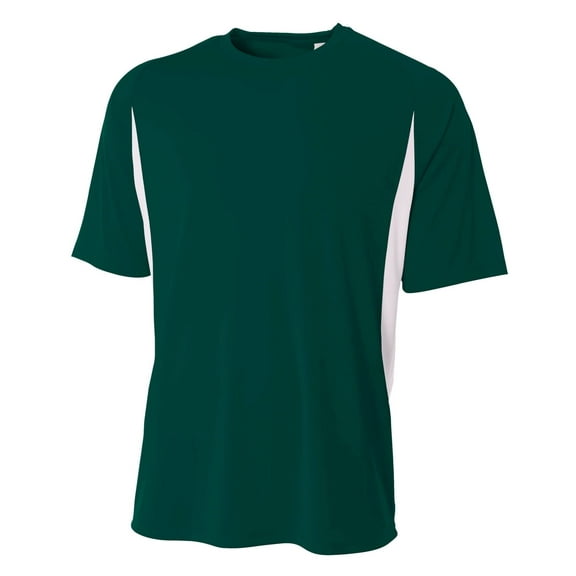 A4 Cooling Performance Color Block Tee For Youth Male in Forest/White NB3181