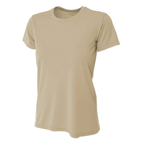A4 Cooling Performance Crew Stain Release and Odor Resistant for Easy Care For Womens Color Sand Size S