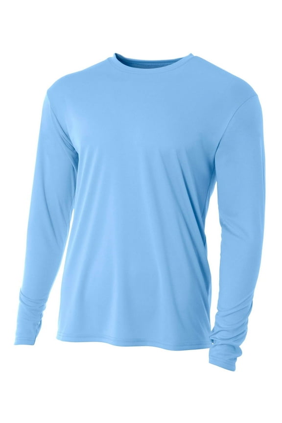 Cooling Performance Long Sleeve Crew For Men in Lt Blue | N3165