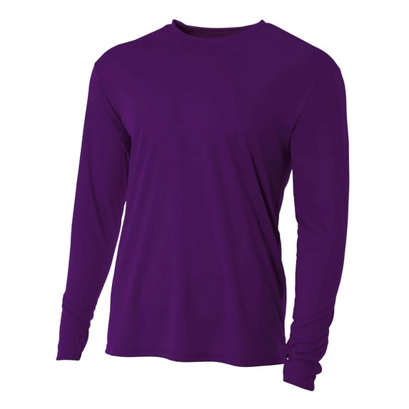 A4 Cooling Performance Long Sleeve Crew For Men in Purple 2011 | N3165