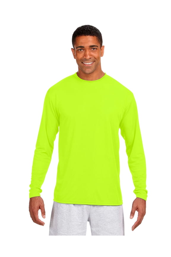 Cooling Performance Long Sleeve Crew For Men in Safety Yellow N3165