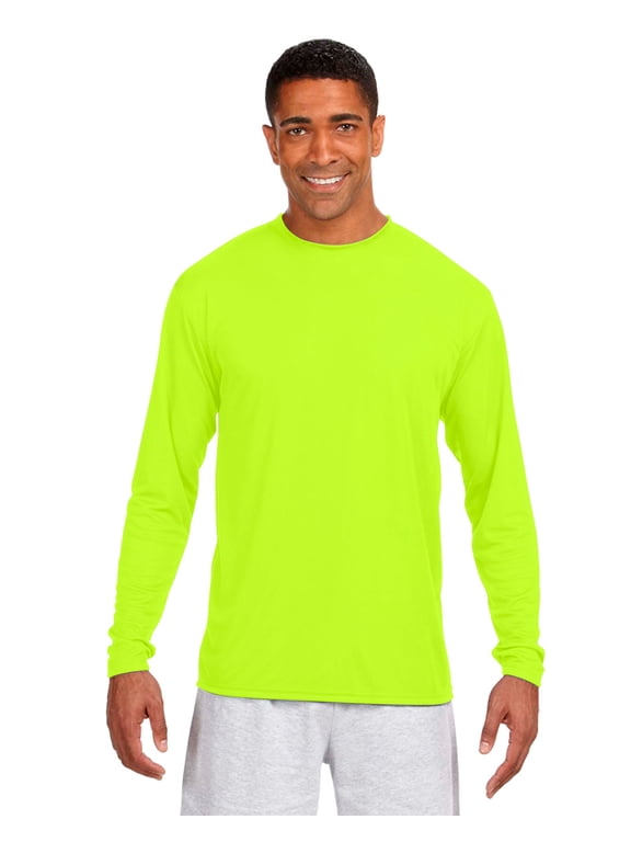 Cooling Performance Long Sleeve Crew For Men in Safety Yellow N3165