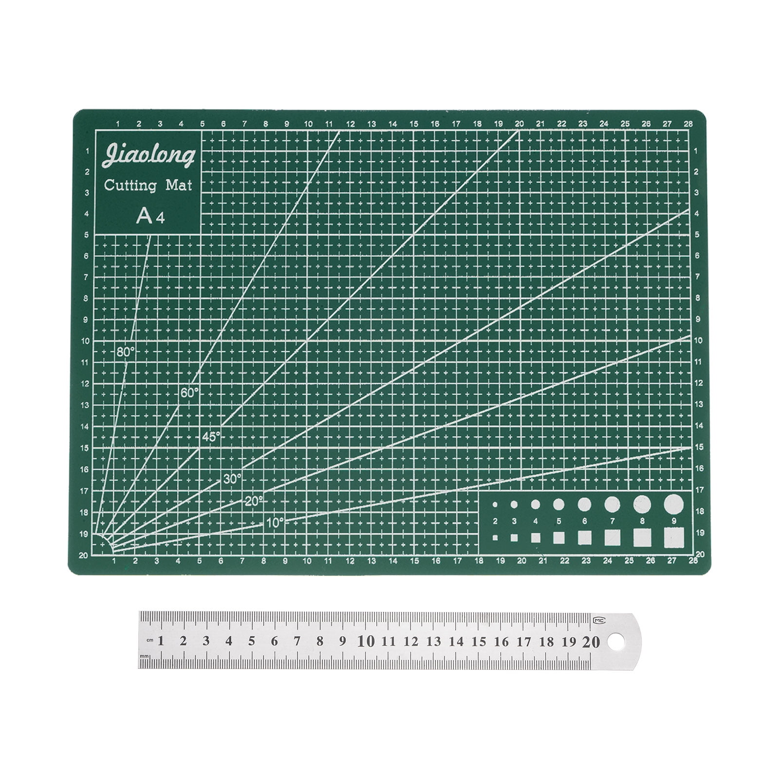 A3 Cutting Mat 18 x 12 Grey Craft Mat Non-Slip Cutting Board with 8  Stainless Steel Ruler for Sewing Quilting