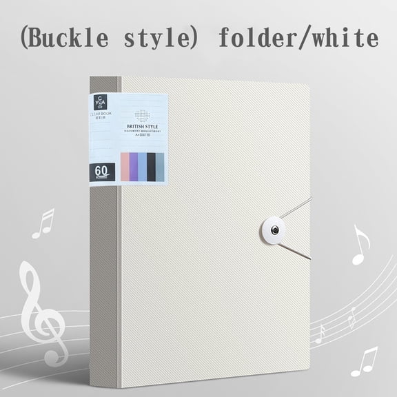 A4 Data Book 60 Pages - Music Score Folder, Certificate Collection Binder, Test Paper Storage Book with Clear Insert Sleeves - Transparent Plastic Sheet Protectors for Home Office School Document Org