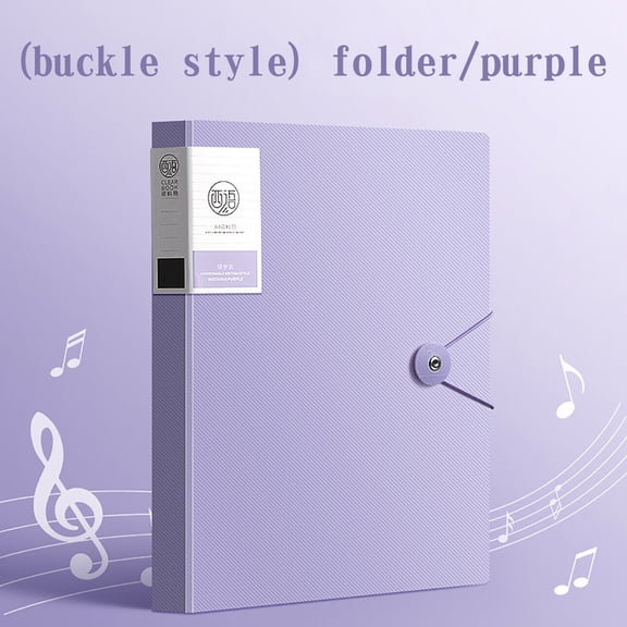 A4 Data Book with 60 Pages, QQZ Transparent Insert Folder for Music Scores Certificates Tests, Premium Polypropylene Sheet Protectors Matte Finish Non Stick Sewn Binding, Purple