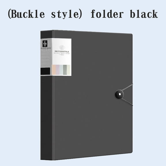 A4 Data Book, TOUMENY 80 Page Transparent Insert Folder, Non-Stick Polypropylene Sheet Protectors for Music Score Certificate Test Paper Storage, Black