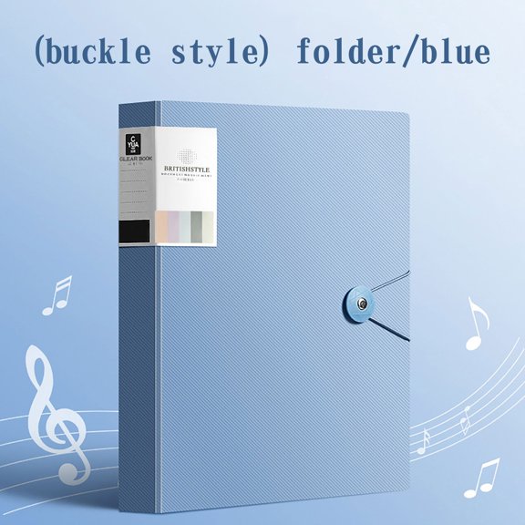 A4 Data Book, TOUMENY 80 Page Transparent Insert Folder, Non-Stick Polypropylene Sheet Protectors for Music Score Certificate Test Paper Storage, Sky Blue