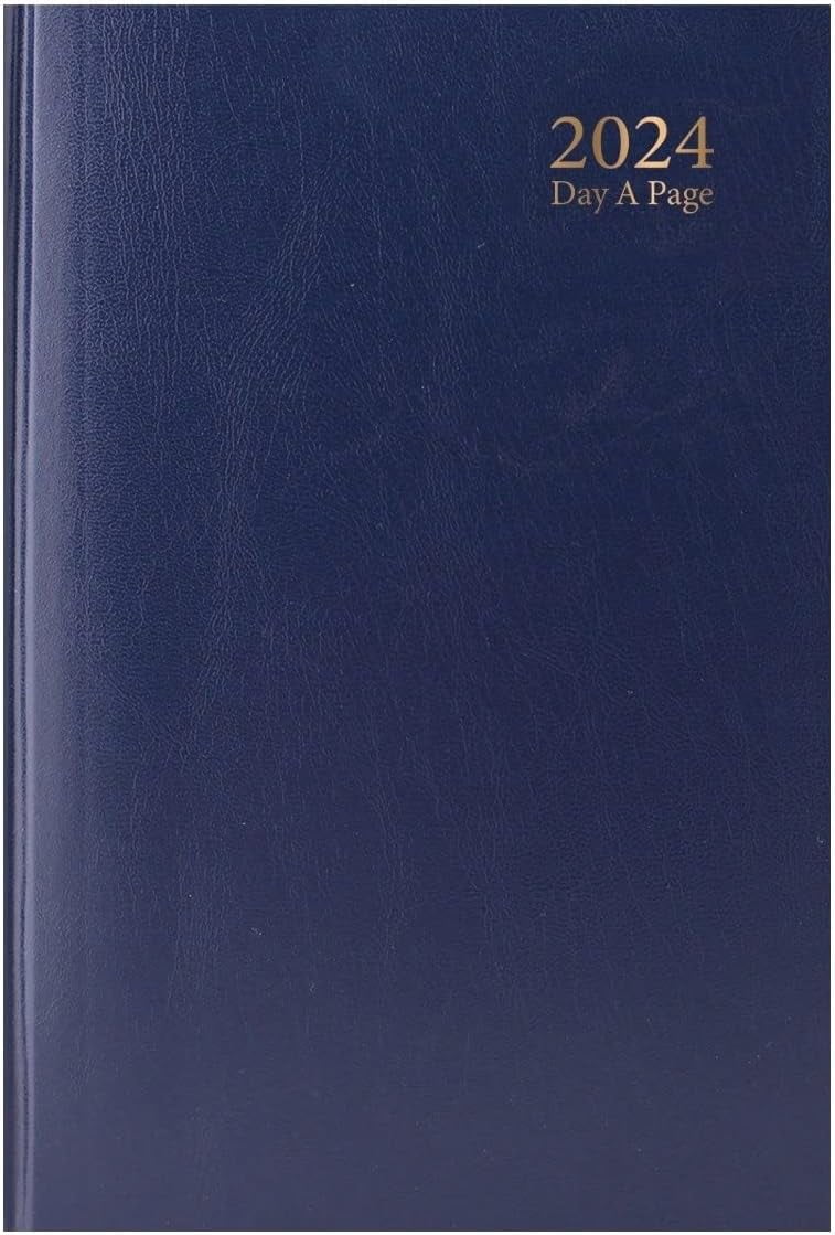A4 Diary 2024 Day Per Page Navy Blue