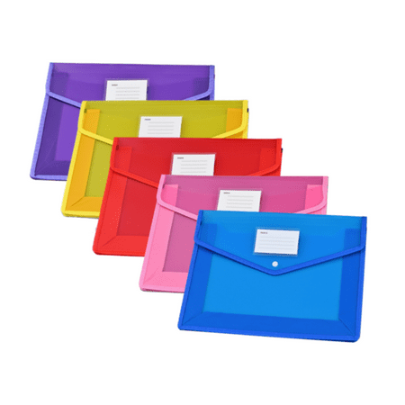 A4 Document Folder, Multicolor, 5 Count, 5 Pack