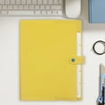 thumbnail image 1 of A4 Document Folder Plastic Material Button Closure Design Office Storage Organizer For Papers Files Office Academic Use Measuring 12.2x9.06 Inches (Yellow), 1 of 6