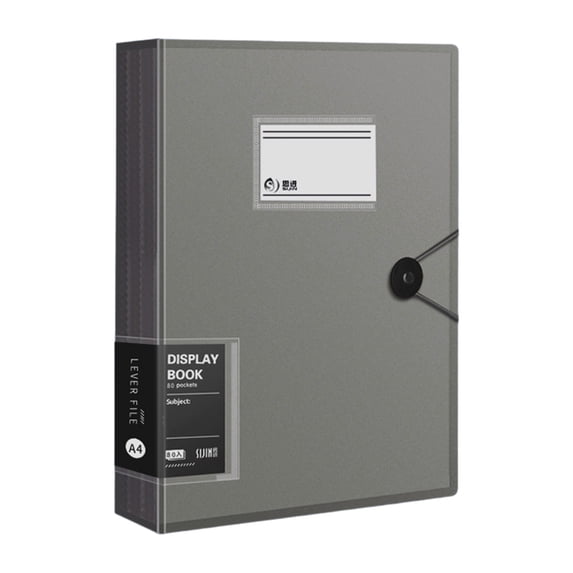 A4 Document Folder with 30 Transparent Pockets, Durable Plastic Envelopes, Secure Snap Closure for Office School Home Organization