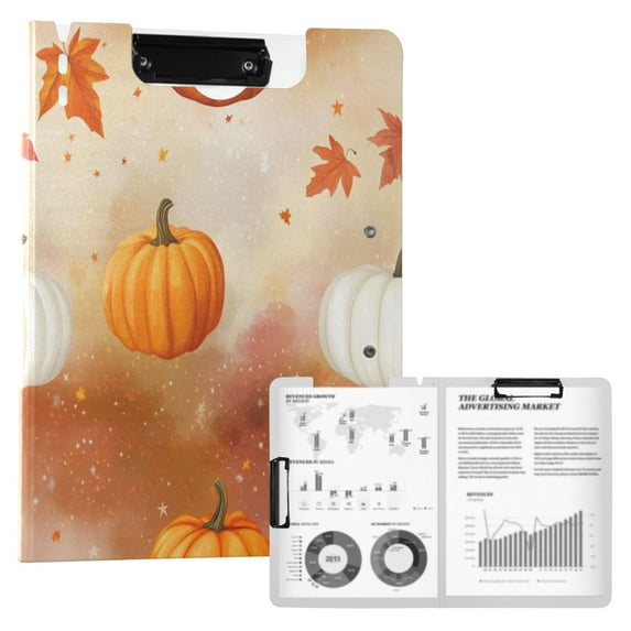 A4 Double Clip File Folder 18.9x12.6in Clipboards Foldable Binder Holds 80 Sheets Project Folder for Office, Home A Beautiful Autumn Scene