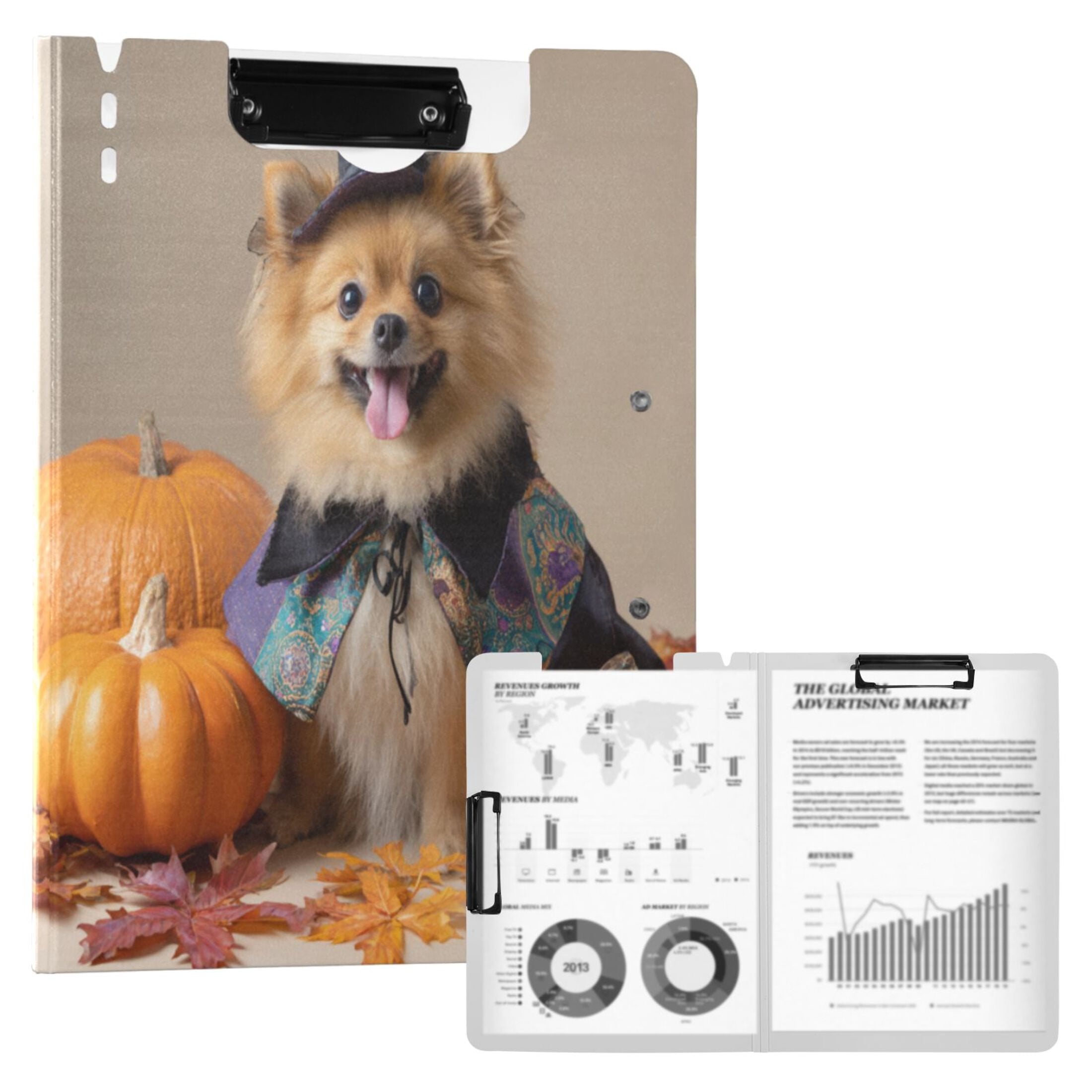 A4 Double Clip File Folder 18.9x12.6in Clipboards Foldable Binder Holds ...