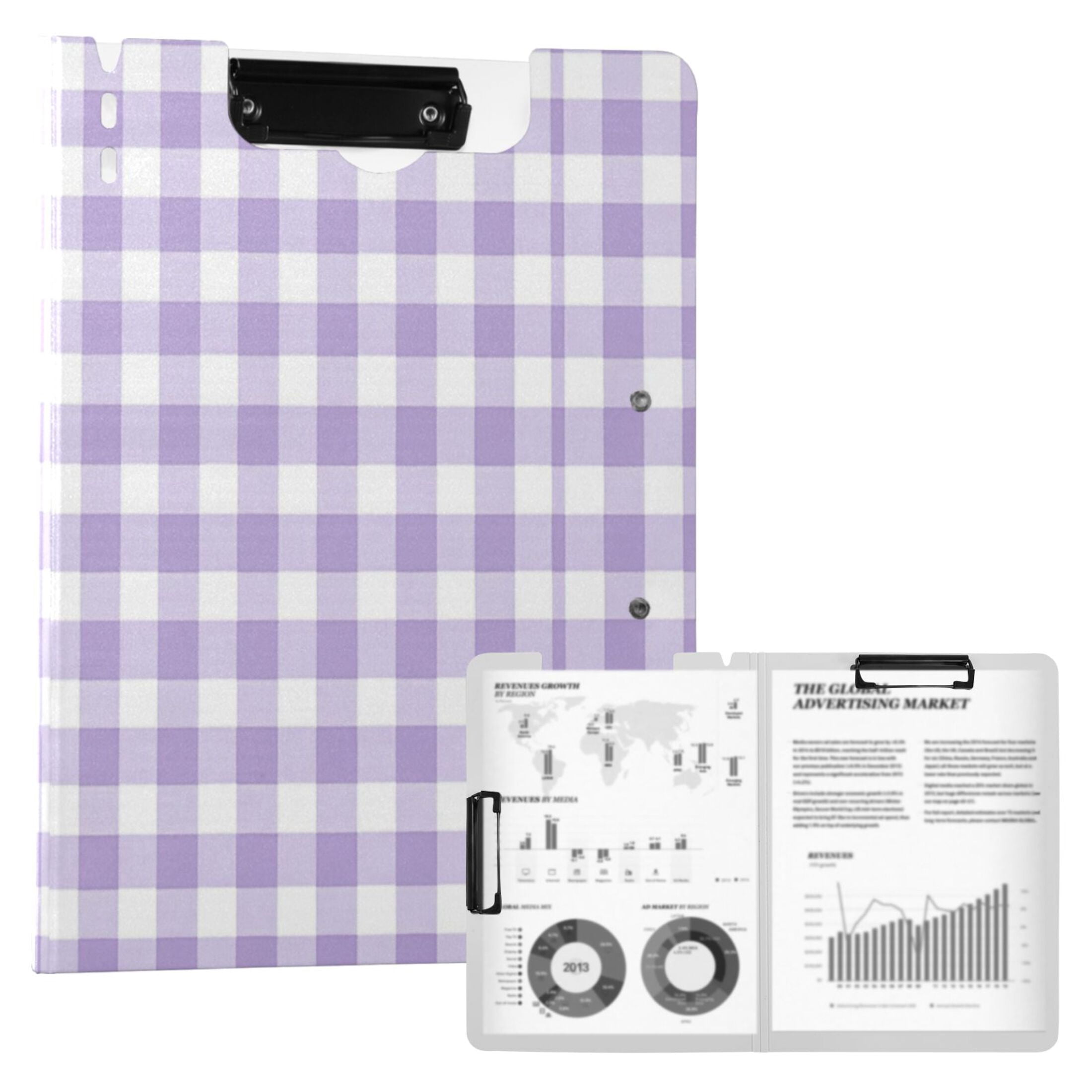 A4 Double Clip File Folder 18.9x12.6in Clipboards Foldable Binder Holds ...