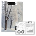 thumbnail image 1 of A4 Double Clip File Folder Binder Clipboards Waterproof Durable Foldable Folder Suitable for Office and Family Winter Tree View, 1 of 9