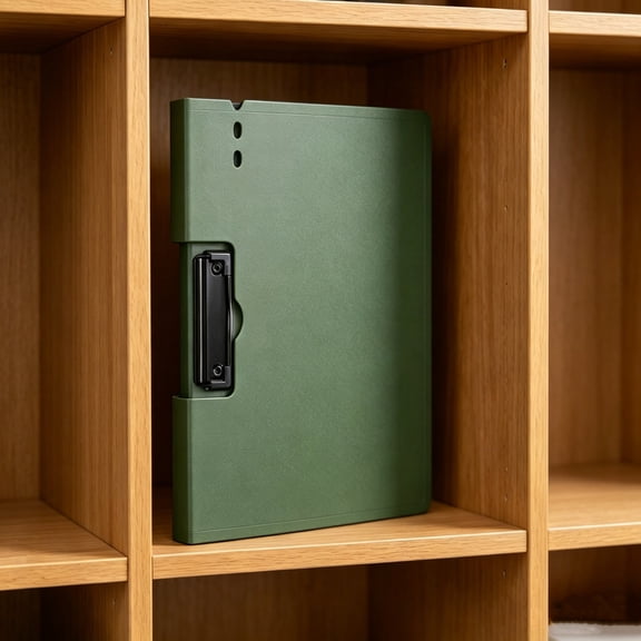 A4 Double Clip Writing Clipboard Folder Multifunctional Document Report Organizer Portable Office Classroom Paper Storage Writing Board(Green)