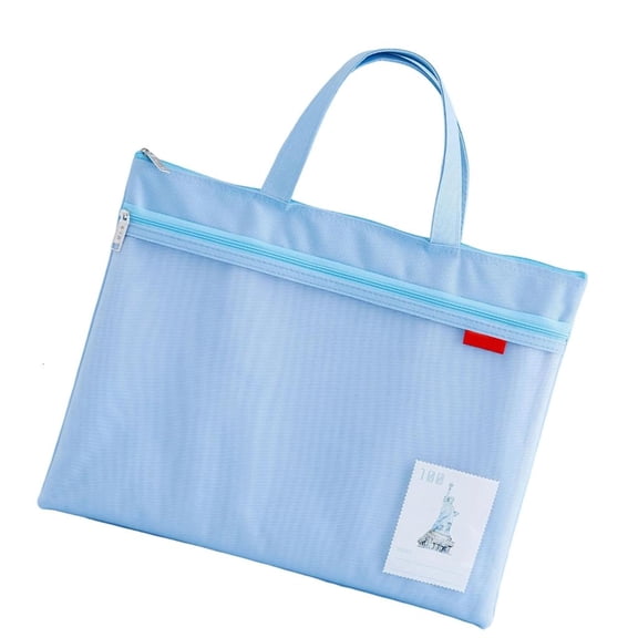A4 Double Zip File Bag Document Organizers Handheld File Folder File Storage Bag
