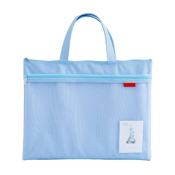 A4 Double Zip File Folder Handheld Document Bag Document Folder Book Storage Bag File Organizer School Office Supplies