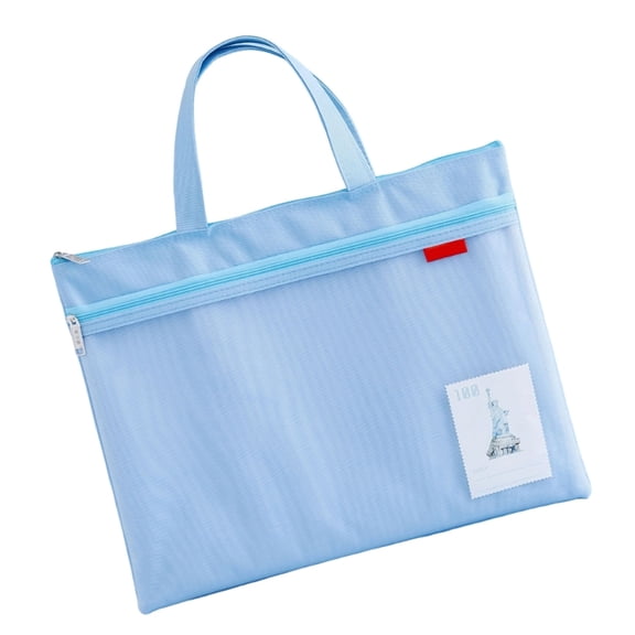 A4 Double Zip File Folder Handheld Document Bag Document Folder Book Storage Bag File Organizer School Office Supplies