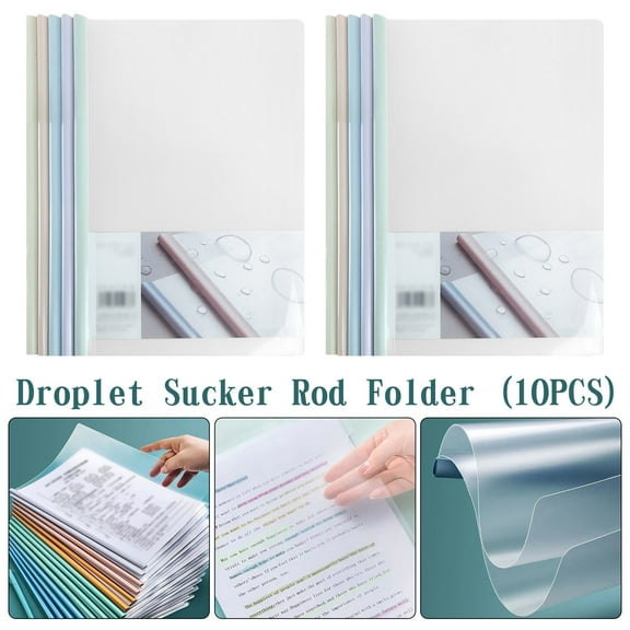 A4 Drawbar Clip Set | Color Plastic Folder Clips for Test Papers, Documents, Certificates | Student File Storage Organizer | Fits 31x22mm A4 Sheets | 10 Pack