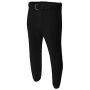 A4 Drop Ship Men's Double Play Polyester Baseball Pant with Elastic Waist and Belt Loops - N6195
