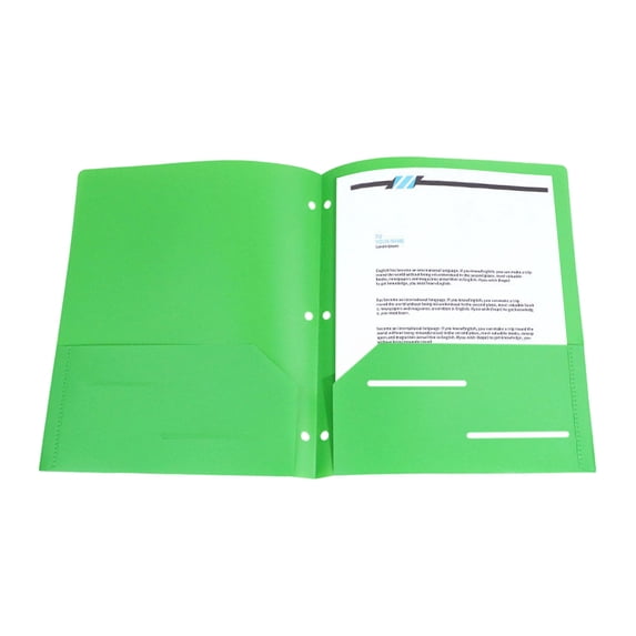 A4 Durable Heavy-Duty Plastic 2-Pocket Folder with 3-Ring Holes, Lightweight Professional Document Organizer for Office, Business Meetings & Daily Professional Paper Management