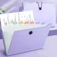 thumbnail image 1 of A4 Expandable Accordion File Organizer 8-Pocket Storage for Documents & Tickets, Waterproof Portable Classification Folder with Handles for Office & Home Use | Multi-Layer Paper Management(Purple), 1 of 6