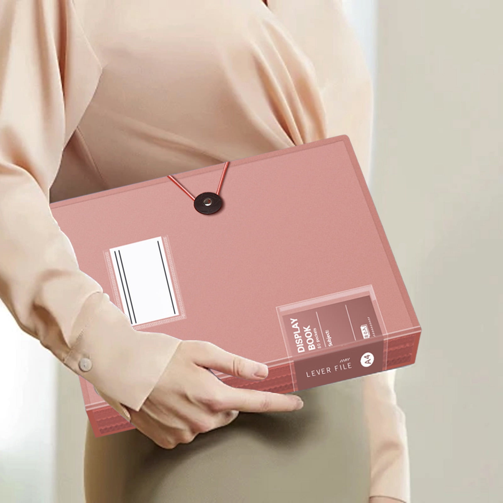 A4 Expandable Document Folder, 60-Page Transparent Plastic Binder, Snap ...