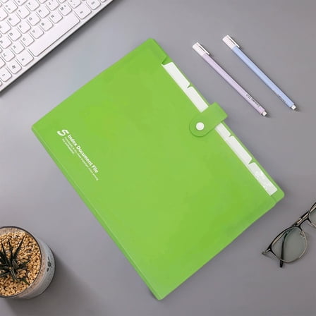 A4 Expanding File Folder 5 Pockets Accordion Document Organizer Plastic Multi Layer File Bag For Office Assorted Colors