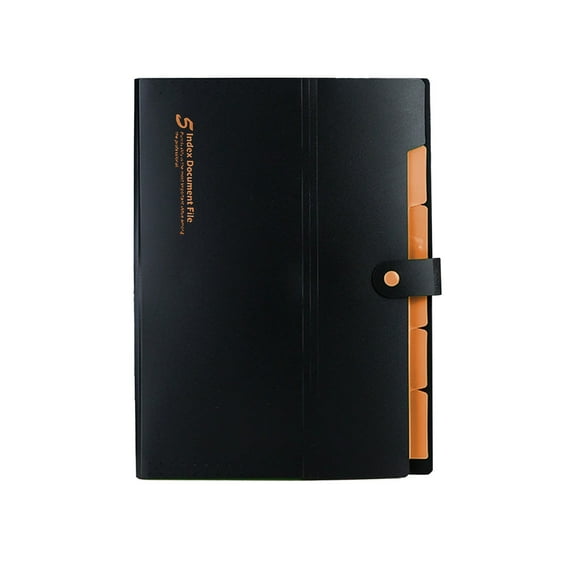A4 Extended Folder 5 Pocket Accordion File Arranger Plastic Multi-Layer File Bag, Suitable for Various Office Colors