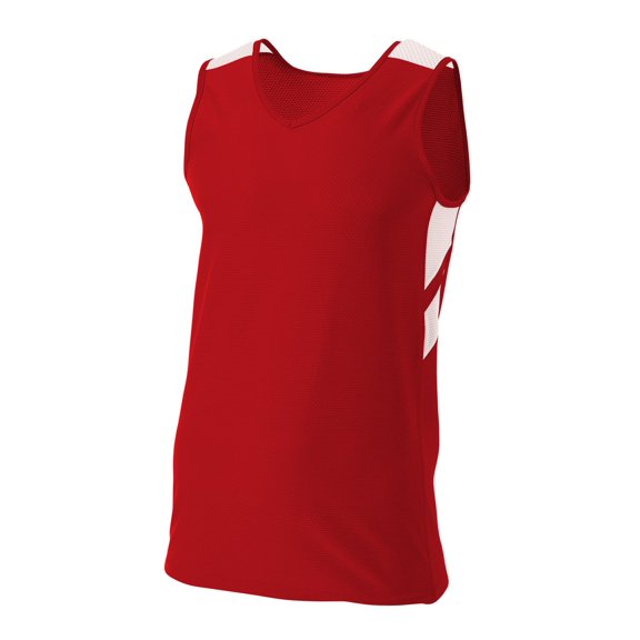 A4 Fast Break Jersey Moisture Wicking to Keep Athletes Cool For Boys Color Scarlet/White Size M
