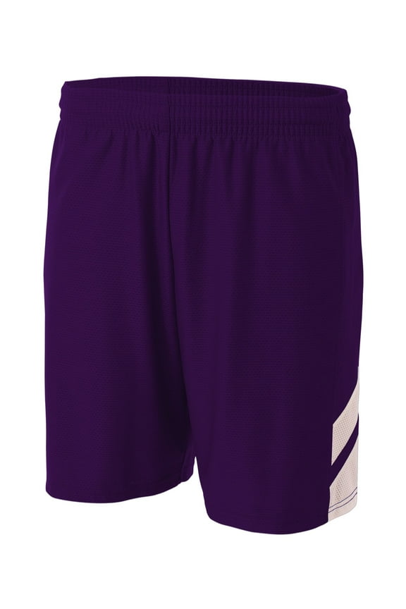 Fast Break Short Moisture Wicking to Keep Athletes Cool For Mens Color Purple/White Size L