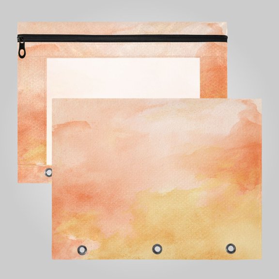 A4 File Binder 2Pack Pouch Pencil Work & Study File Pouch Warm Sunset Glow